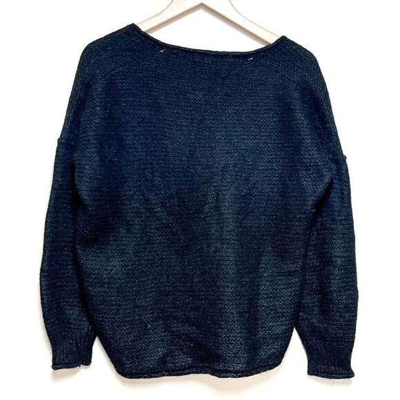 Free People Black All Mine Alpaca Chunky Knit Sweater Sz S - Picture 3 of 9